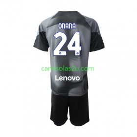 Camisolas de futebol Inter de Milão Andre Onana 24 Guarda Redes Criança Equipamento Principal 2022/23 Manga Curta